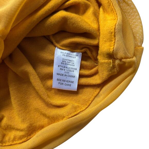 Heart & Hips ruched mesh cami crop top mustard yellow adjustable straps S Y2K - Picture 5 of 5